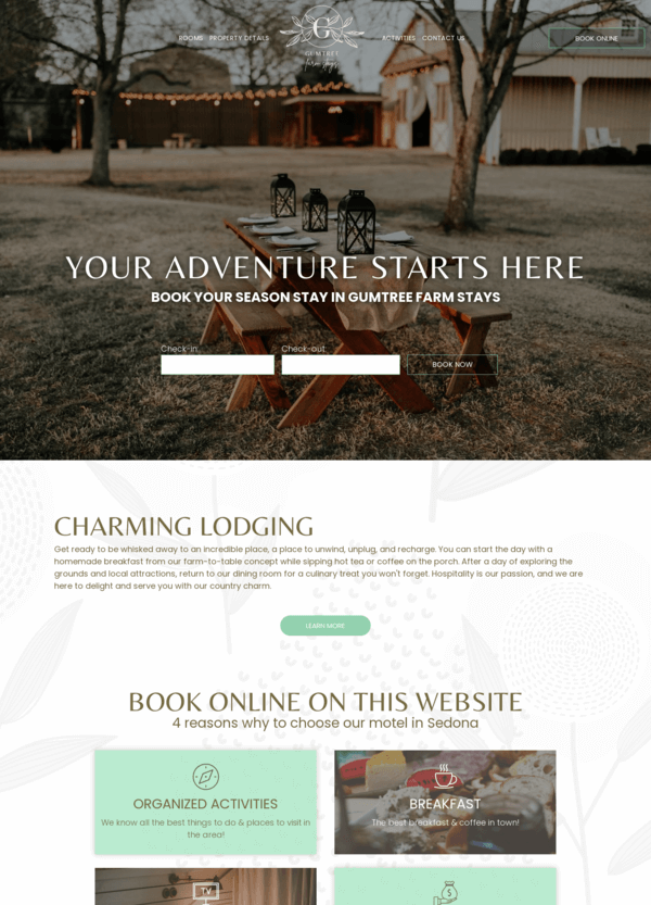 crear página web hotel