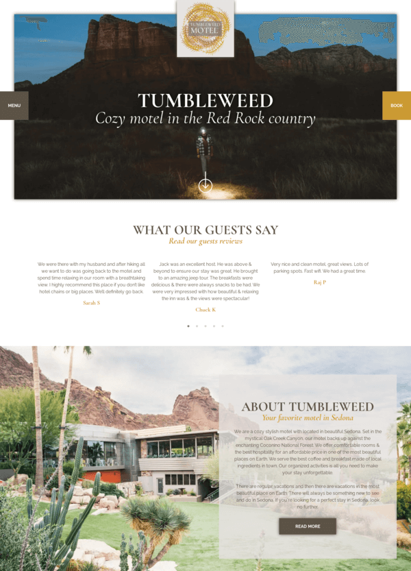 website design for hospitality