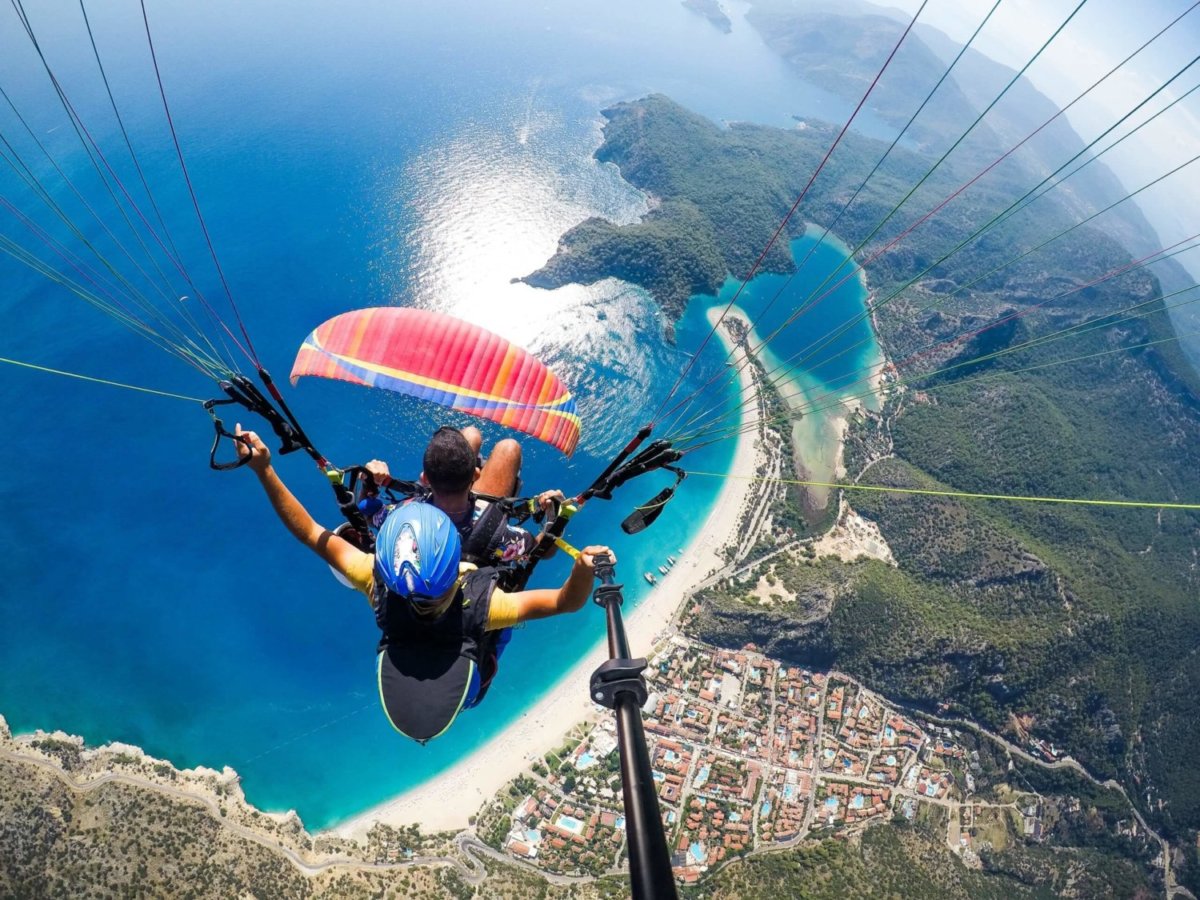 Paragliding over the coast